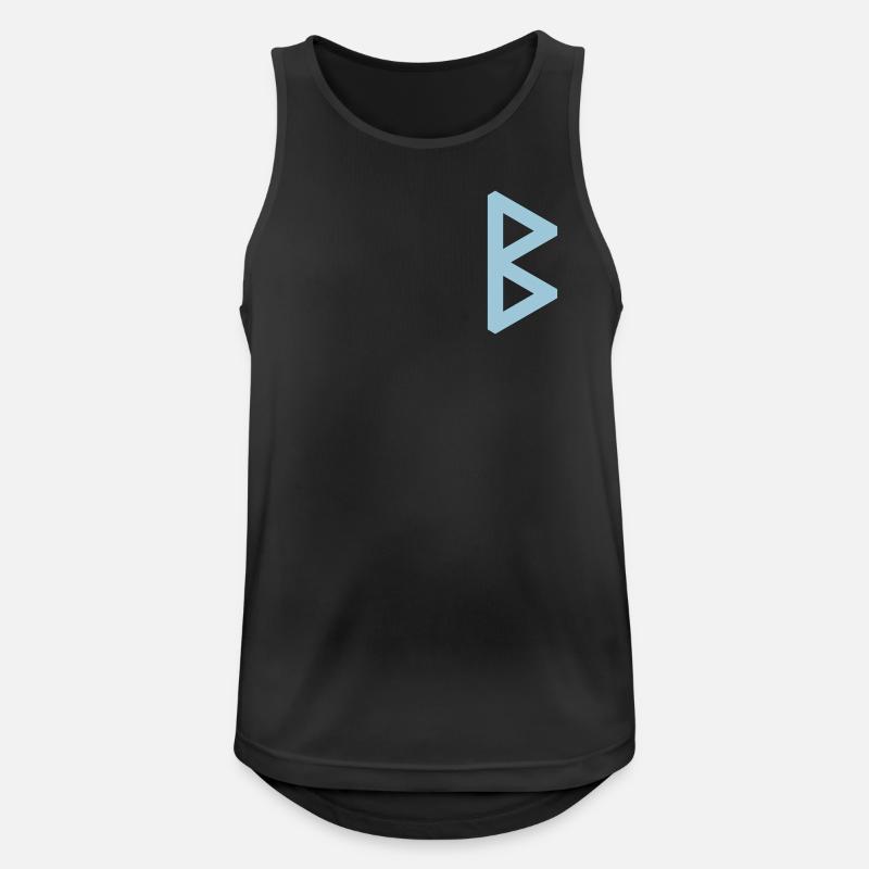 Rune: Berkjon/Berkano ᛒ (B),QuantumRunesFuthark0 © - Männer Tank Top atmungsaktiv - Schwarz
