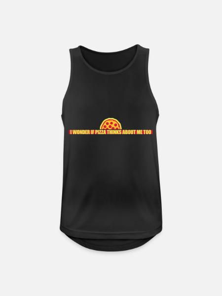 pizza thinks about me - Men's Breathable Tank Top - black