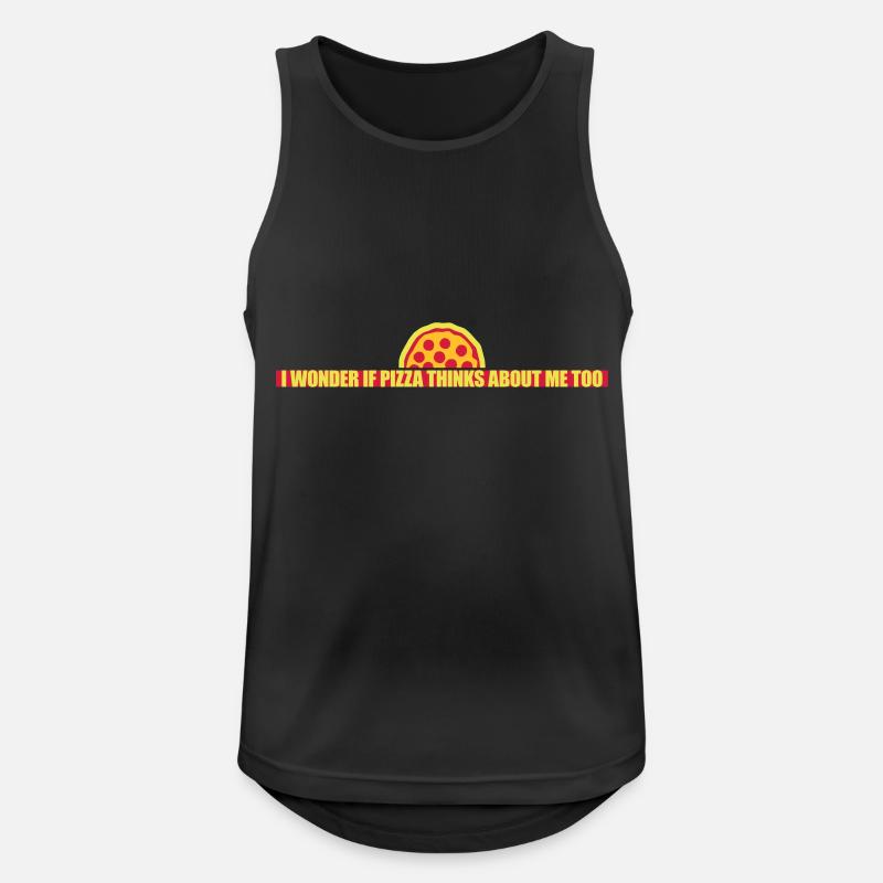 pizza thinks about me - Men's Breathable Tank Top - black