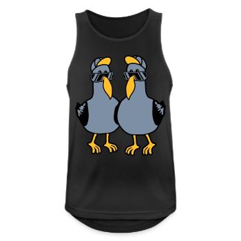 2 Möwen Team Freunde - Männer Tank Top atmungsaktiv - Schwarz - Vorne - Nick (188cm)