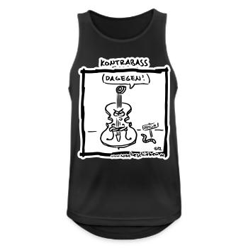 Kontrabass (dagegen) bg - Männer Tank Top atmungsaktiv - Schwarz - Vorne - Nick (188cm)