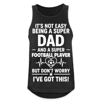 Herz + Fußball – Super Papa Fußballspieler - Männer Tank Top atmungsaktiv - Schwarz - Vorne - Nick (188cm)