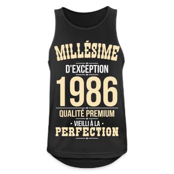 1986 – Exceptional vintage – Premium quality - Men's Breathable Tank Top - black - Front - Nick (188cm)