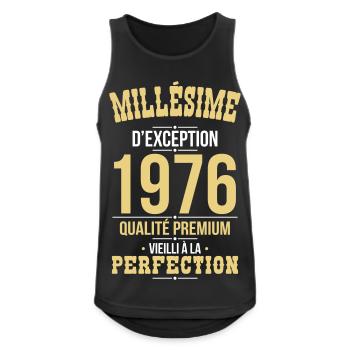 1976 – Exceptional vintage – Premium quality - Men's Breathable Tank Top - black - Front - Nick (188cm)