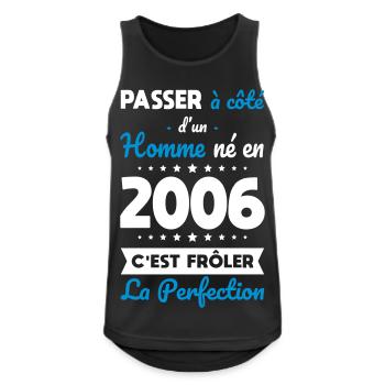 Geboren 2006 – Naht der Perfektion näher - Männer Tank Top atmungsaktiv - Schwarz - Vorne - Nick (188cm)