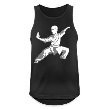 Kung Fu Fighter Martial Arts Action Pose Attack - Men's Breathable Tank Top - black - Front - Nick (188cm)