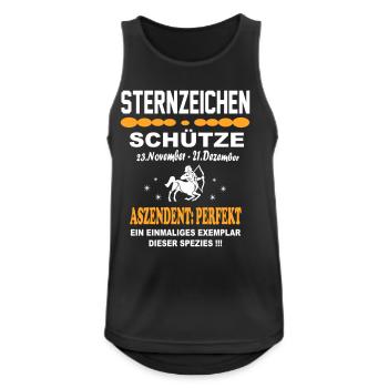 Sternzeichen Schütze Aszendent Perfekt - Männer Tank Top atmungsaktiv - Schwarz - Vorne - Nick (188cm)