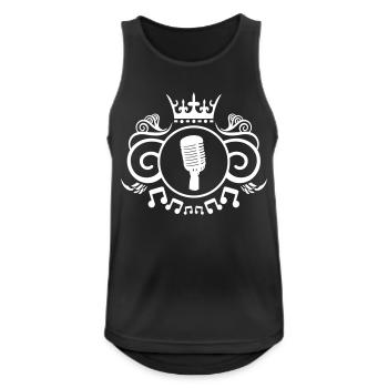 microphone wappen - Männer Tank Top atmungsaktiv - Schwarz - Vorne - Nick (188cm)