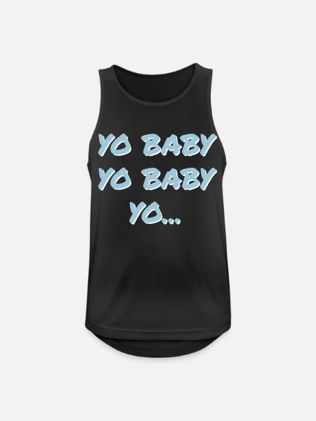YO BABY YO BABY YO - Mannen tanktop ademend actief - zwart