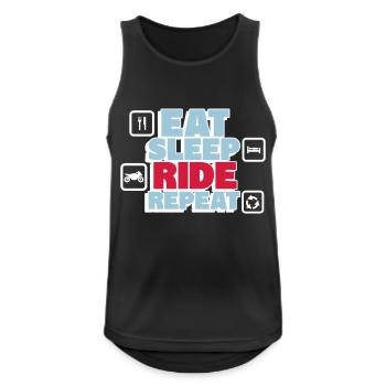 Eating, sleeping, riding The circle of biker life - Men's Breathable Tank Top - black - Front - Nick (188cm)