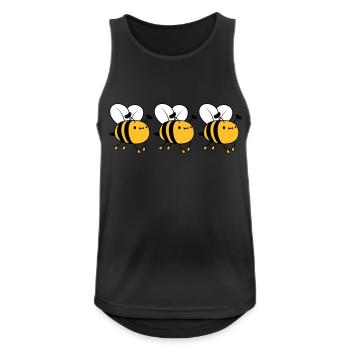 3 abeilles occupées - Débardeur respirant Homme - noir - Devant - Nick (188cm)