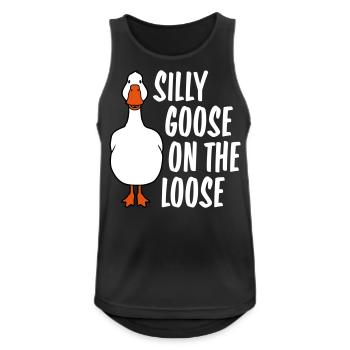 goose on the loose - Men's Breathable Tank Top - black - Front - Nick (188cm)