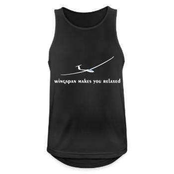 Wingspan funny saying glider pilot - Men's Breathable Tank Top - black - Front - Nick (188cm)