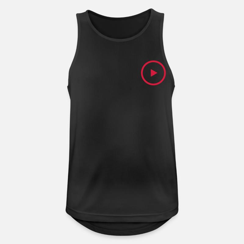 Play Button - Männer Tank Top atmungsaktiv - Schwarz