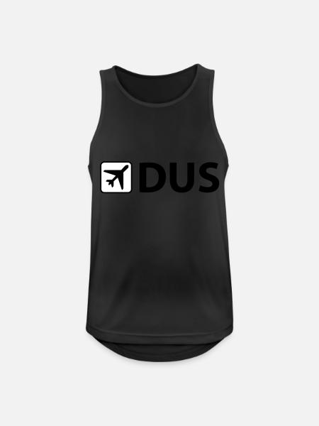 Lufthavn - Lufthavn - DUS - Düsseldorf - 3 Brev - Herre tanktop åndbar - sort