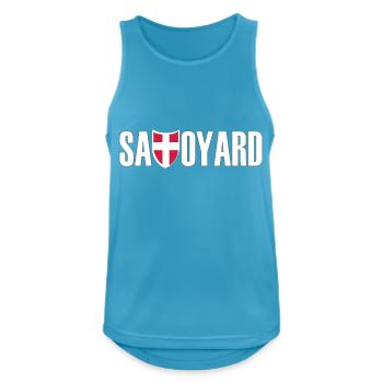 savoyard logo blc - Débardeur respirant Homme - bleu saphir - Devant - Nick (188cm)