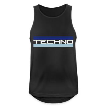 Techno Love Citation Dire Musique Fête Célébrer Logo - Débardeur respirant Homme - noir - Devant - Nick (188cm)