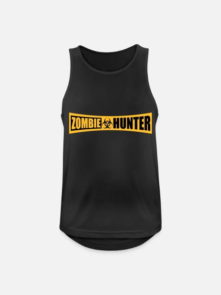 zombie hunter Halloween quote - Men's Breathable Tank Top - black