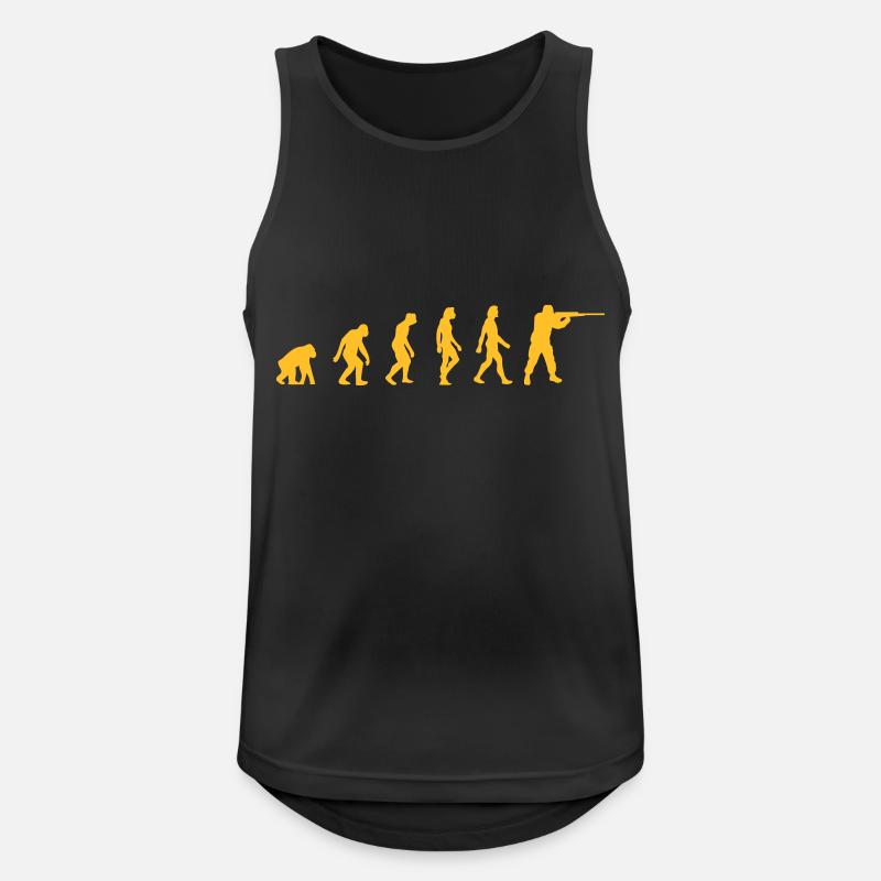 Die Evolution der Jäger - Männer Tank Top atmungsaktiv - Schwarz