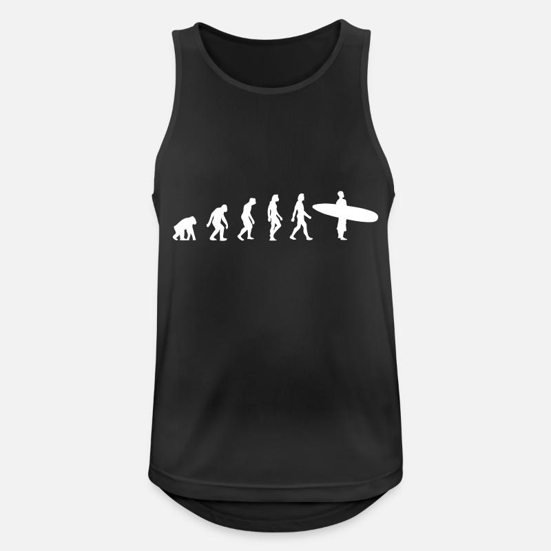Die Evolution des Surfens - Männer Tank Top atmungsaktiv - Schwarz