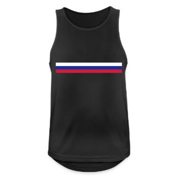 Russische Flagge (Lang) - Männer Tank Top atmungsaktiv - Schwarz - Vorne - Nick (188cm)