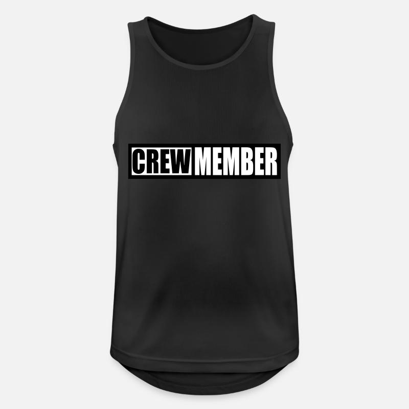 crew_2f_ - Männer Tank Top atmungsaktiv - Schwarz