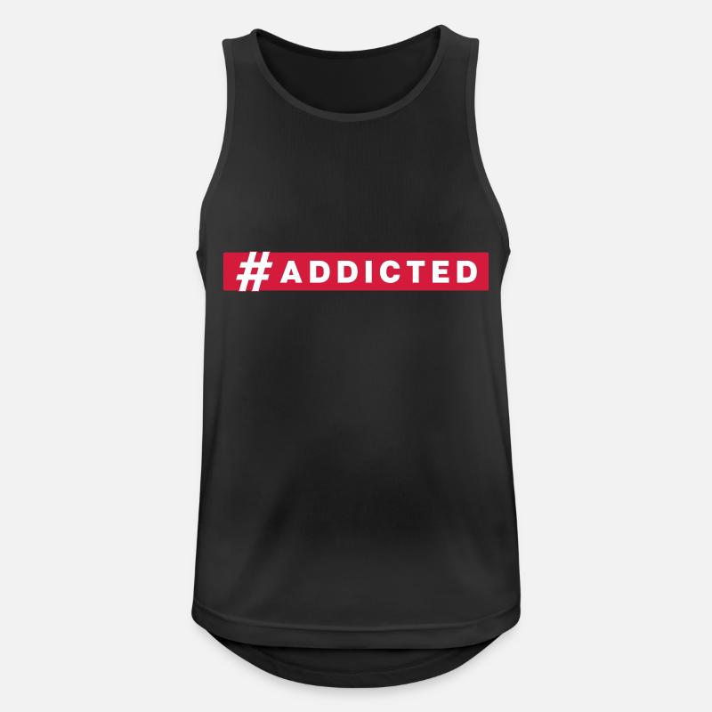 #addicted - Männer Tank Top atmungsaktiv - Schwarz