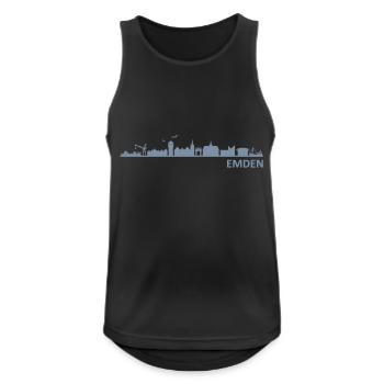 Skyline - Emden - Männer Tank Top atmungsaktiv - Schwarz - Vorne - Nick (188cm)