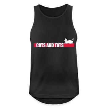 cats and tats Zitat - Männer Tank Top atmungsaktiv - Schwarz - Vorne - Nick (188cm)