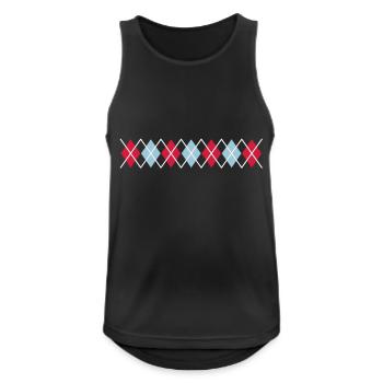 Norwegian Pattern Diamonds Checks Noël Noël - Débardeur respirant Homme - noir - Devant - Nick (188cm)
