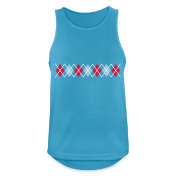 Norwegian Pattern Diamonds Checks Christmas Christmas - Men's Breathable Tank Top - sapphire blue - Front - Nick (188cm)