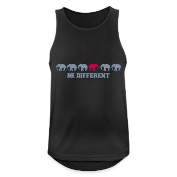 Elephants Be Different - Männer Tank Top atmungsaktiv - Schwarz - Vorne - Nick (188cm)