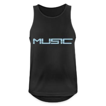 Musik Text Spruch in blau für Konzert Club Partys - Männer Tank Top atmungsaktiv - Schwarz - Vorne - Nick (188cm)