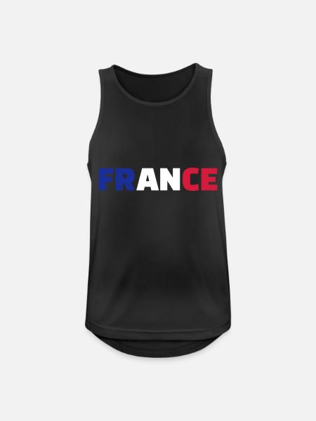 Frankreich - Männer Tank Top atmungsaktiv - Schwarz
