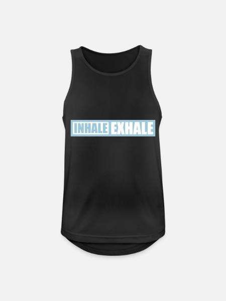 inhale exhale yoga quote - Men's Breathable Tank Top - black