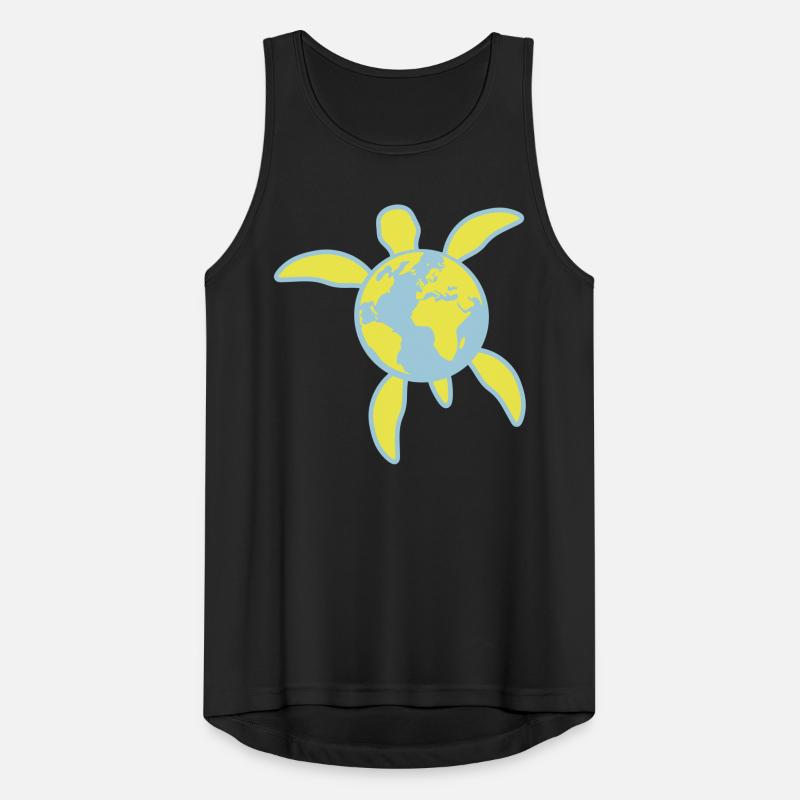 Water Turtle Earth Globe Planet Logo Icon Men's Breathable Tank Top