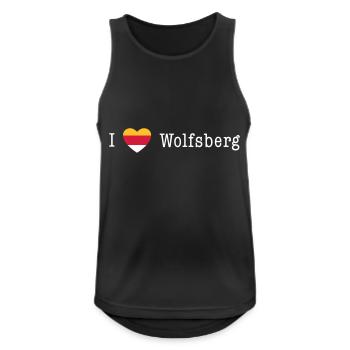 I love Wolfsberg - "Carinthia Style" - Men's Breathable Tank Top - black - Front - Nick (188cm)