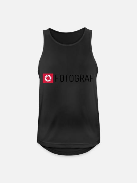 Fotograf - Männer Tank Top atmungsaktiv - Schwarz