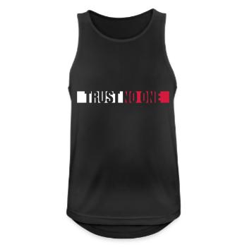 trust no one Zitat - Männer Tank Top atmungsaktiv - Schwarz - Vorne - Nick (188cm)