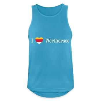 I love Wörthersee - "Kärnten Style" - Männer Tank Top atmungsaktiv - Saphirblau - Vorne - Nick (188cm)