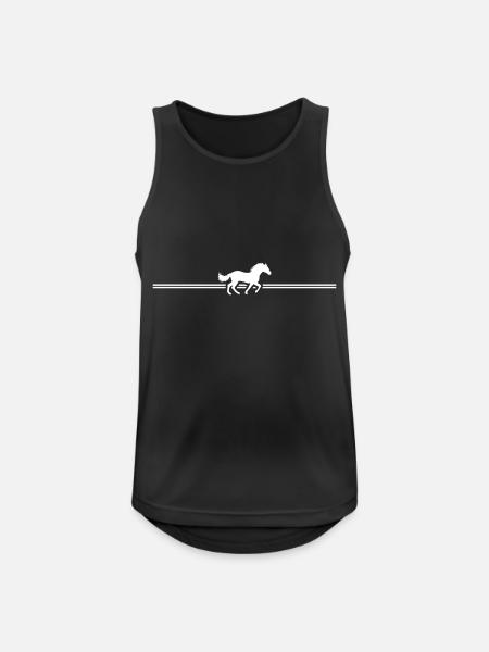 Line Stripe Racing Horse - Men's Breathable Tank Top - black