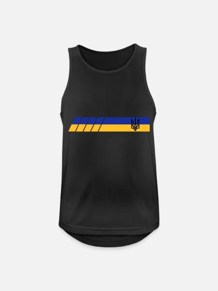 UKRAINE Sportlich - Männer Tank Top atmungsaktiv - Schwarz