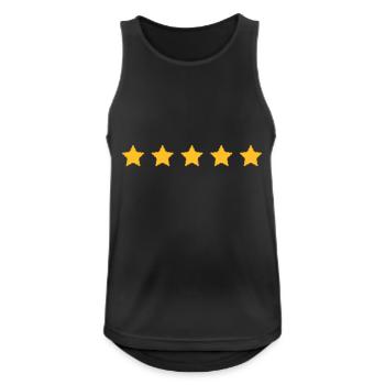 5 Sterne Bewertung 100% gut - Männer Tank Top atmungsaktiv - Schwarz - Vorne - Nick (188cm)