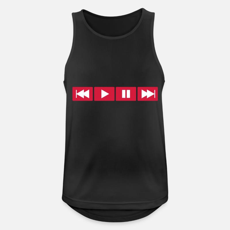 Play Button - Männer Tank Top atmungsaktiv - Schwarz