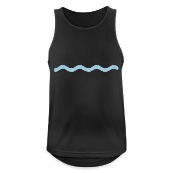 Wellen - Männer Tank Top atmungsaktiv - Schwarz - Vorne - Nick (188cm)