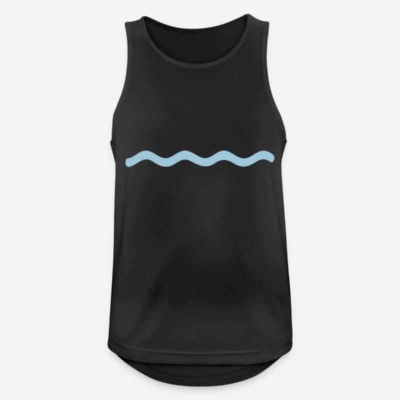 Wellen - Männer Tank Top atmungsaktiv - Schwarz