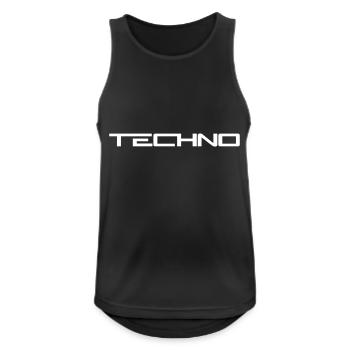 Techno Love Citation Dire Musique Fête Célébrer Logo - Débardeur respirant Homme - noir - Devant - Nick (188cm)