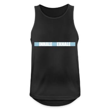 Inspirez expirez Yoga citation - Débardeur respirant Homme - noir - Devant - Nick (188cm)