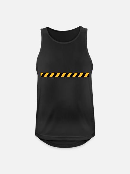 Absperrband Linie Design - Männer Tank Top atmungsaktiv - Schwarz