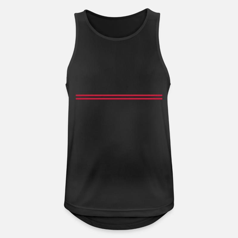 2 Linien - Männer Tank Top atmungsaktiv - Schwarz